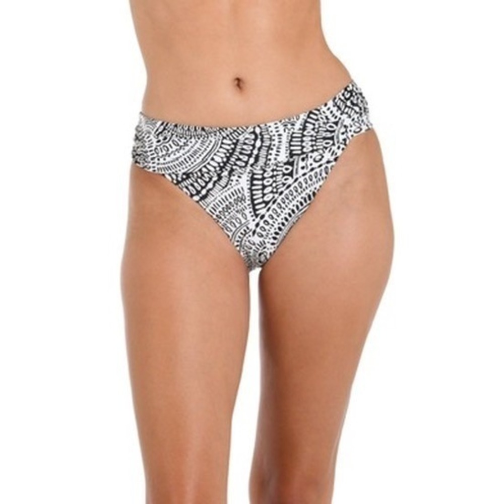 NWT La Blanca Bikini Women's Dream Catcher Shirred Band Hipster Bottom 6 $73